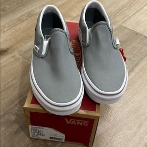 Vans Slip-On Shoes - Gray and White